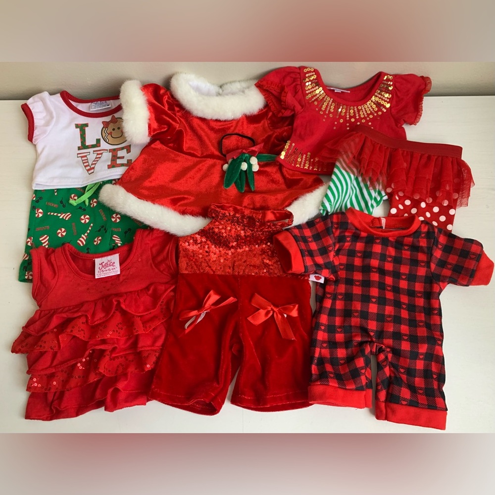 Build A Bear BABW Christmas Holiday Clothes Bundle